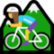 Woman Mountain Biking emoji on Microsoft